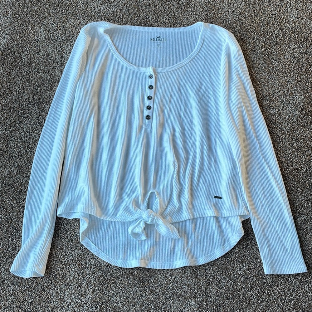 This is a Hollister long sleeve white shirt in the size small!